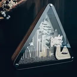 Layered Wood Night Light Gift Set – Dragon Boat Cityscape thumbnail 4