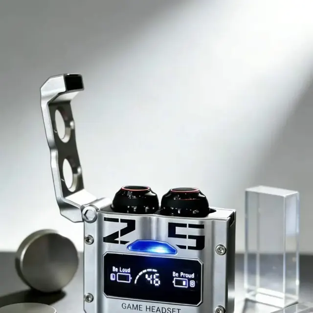 Silver Water Bottle, Headphones, and Power Bank Gift Set corporate gift set