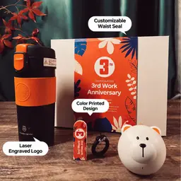 Black Thermos and Bear-Shaped Bluetooth Speaker Gift Set thumbnail 3