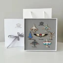 Seven Aircraft Enamel Pin Badge Gift Set thumbnail 2