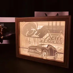 Paper Carving Lamp Gift Set with Wooden Frame thumbnail 2