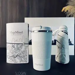 Notebook, Umbrella and Tumbler Gift Set in White Rigid Box thumbnail 3