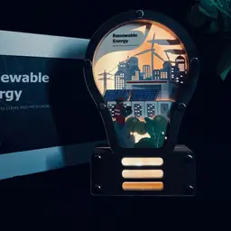 Wooden Lightbulb Night Light Gift Set with Power Bank and Notebook thumbnail 5