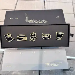 Five Metal Badge Gift Set in Black and Gold Rigid Box thumbnail 1