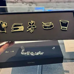 Five Metal Badge Gift Set in Black and Gold Rigid Box thumbnail 3