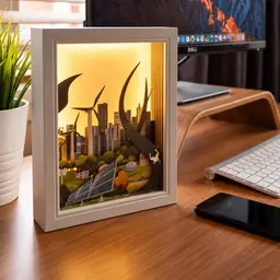 Wood-Framed Illuminated Desk Organizer thumbnail 4