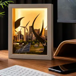 Wood-Framed Illuminated Desk Organizer thumbnail 3