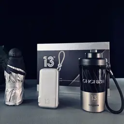 Silver Umbrella, Power Bank & Water Bottle Gift Set thumbnail 3
