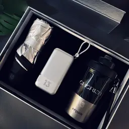 Silver Umbrella, Power Bank & Water Bottle Gift Set thumbnail 4