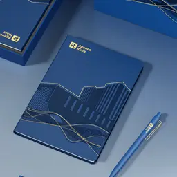 Blue Notebook and Pen Gift Set with Rigid Box and Bag thumbnail 4