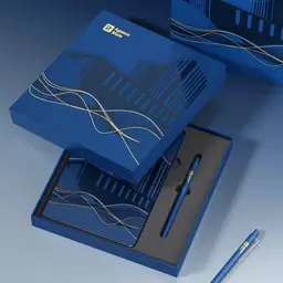 Blue Notebook and Pen Gift Set with Rigid Box and Bag thumbnail 3