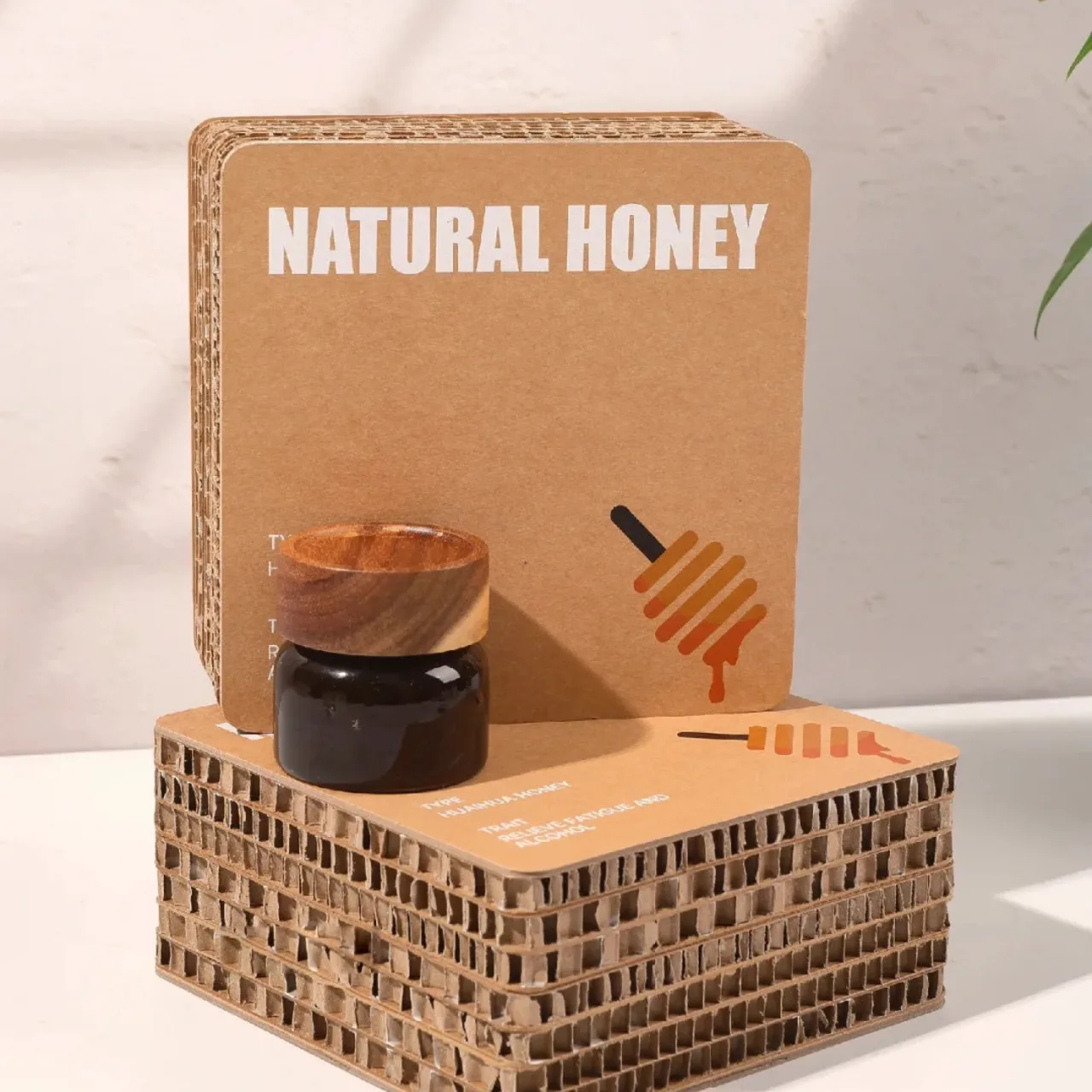 Four-Jar Honey Gift Set in Corrugated Paper Box