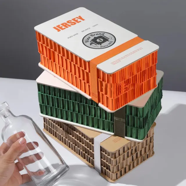 Glass Water Bottle with Honeycomb Paper Gift Box