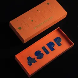 Five Metal Letter Badges in Orange Rigid Gift Box thumbnail 1