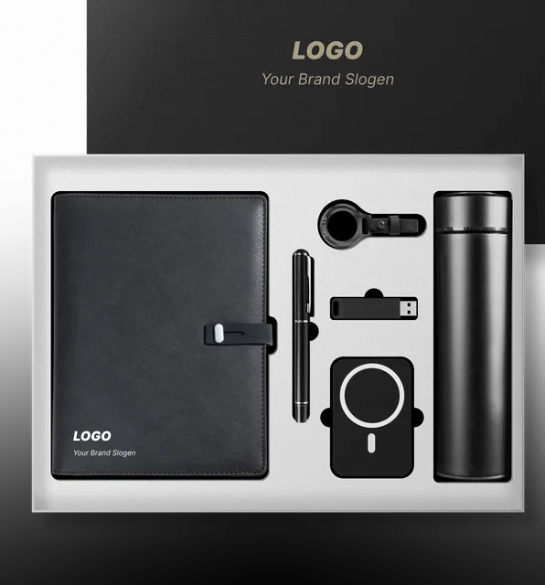 Elegant Tech Stationery Set with Built-in Power Bank Box