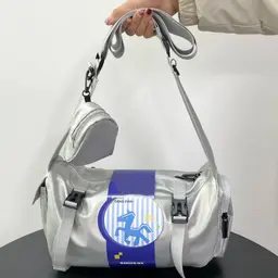 Silver Tote Bag and Water Bottle with Black Grip Gift Set thumbnail 2