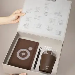 Brown Notebook, Pen, and Tumbler Gift Set in Rigid Box thumbnail 3